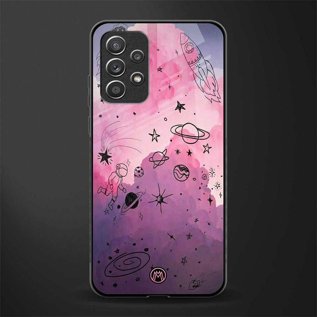 space pink aesthetic glass case for samsung galaxy a32 4g image