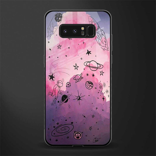space pink aesthetic glass case for samsung galaxy note 8 image