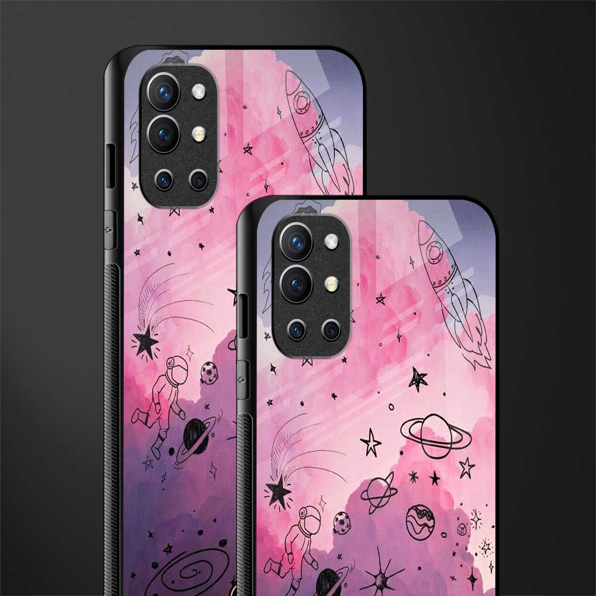space pink aesthetic glass case for oneplus 9r image-2