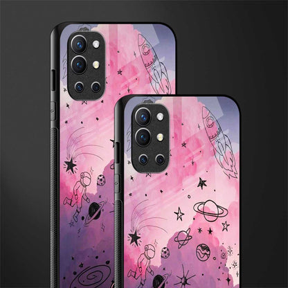space pink aesthetic glass case for oneplus 9r image-2