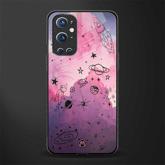 space pink aesthetic glass case for oneplus 9 pro image