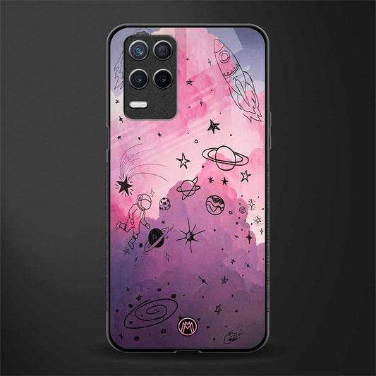 space pink aesthetic glass case for realme narzo 30 5g image