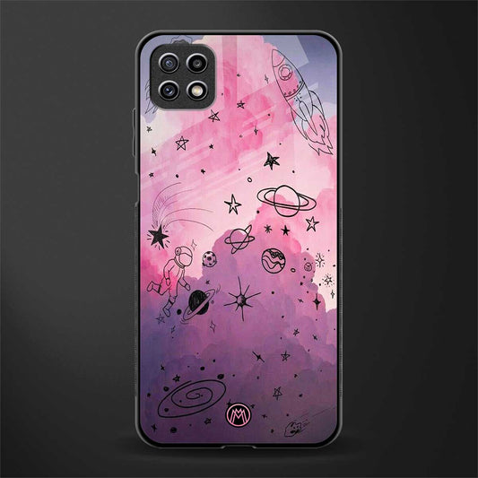 space pink aesthetic glass case for samsung galaxy a22 5g image
