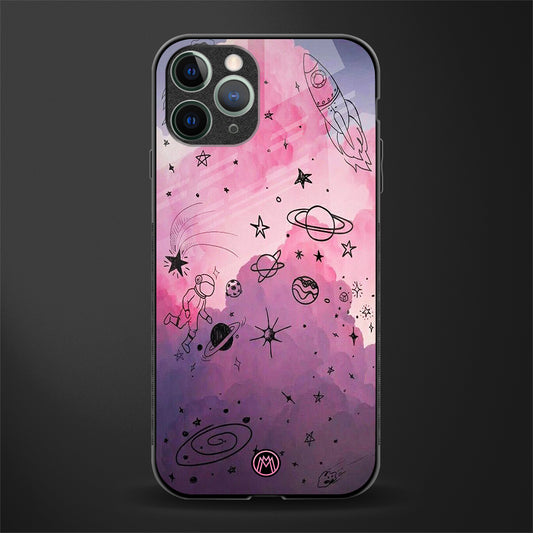 space pink aesthetic glass case for iphone 11 pro image