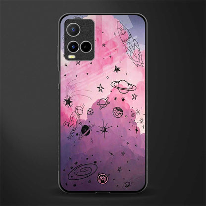 space pink aesthetic glass case for vivo y21s image