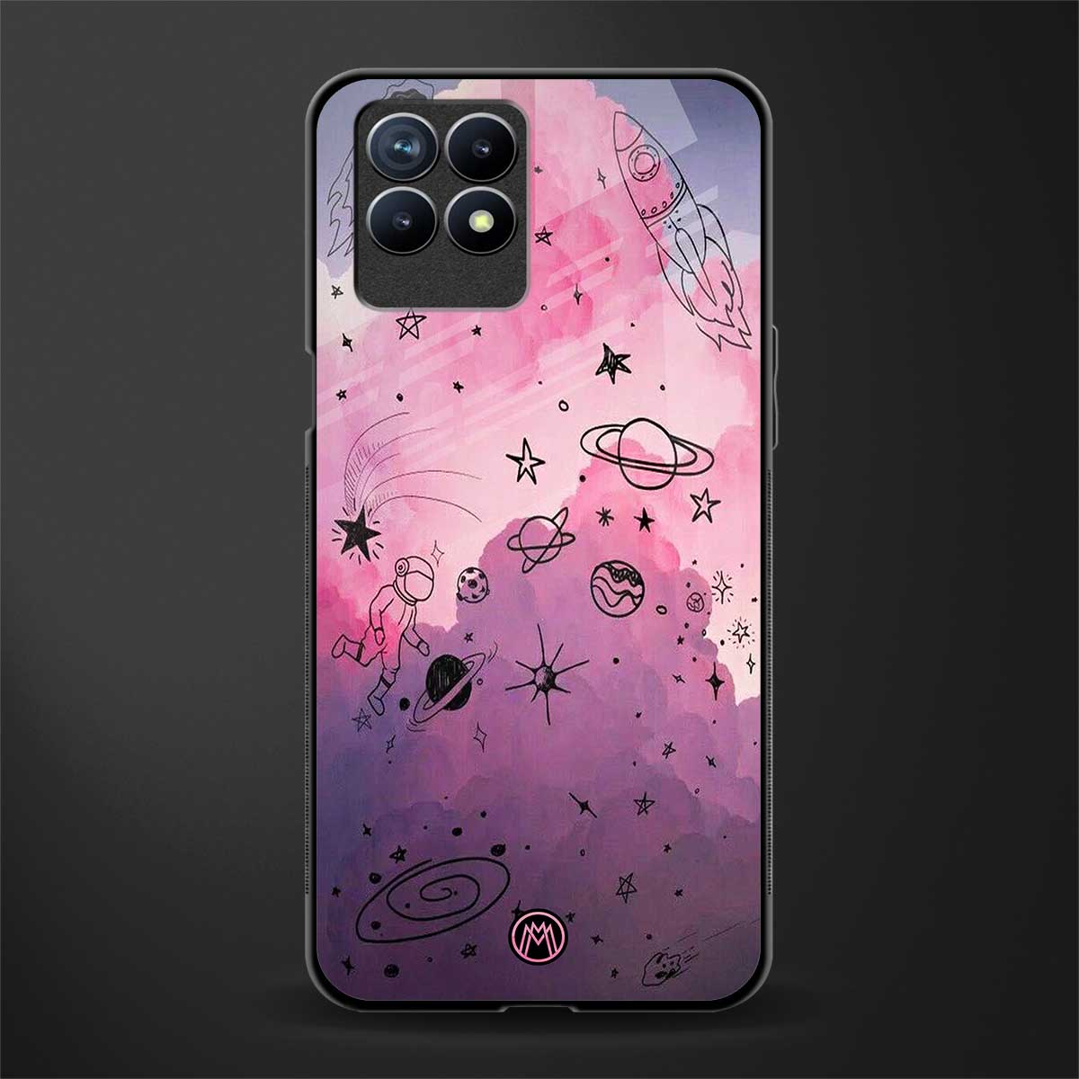 space pink aesthetic glass case for realme narzo 50 image