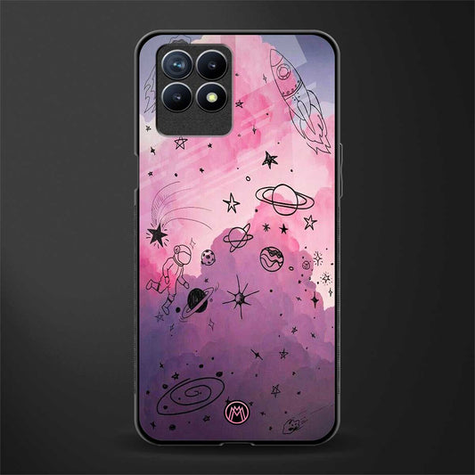 space pink aesthetic glass case for realme 8i image