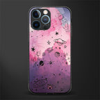 space pink aesthetic glass case for iphone 12 pro image