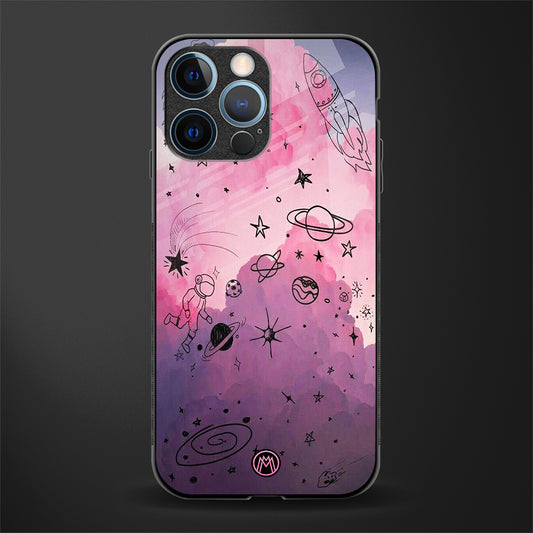 space pink aesthetic glass case for iphone 12 pro image
