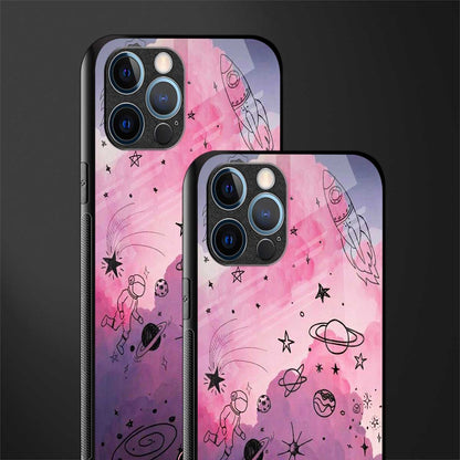 space pink aesthetic glass case for iphone 12 pro max image-2
