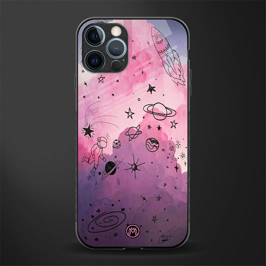 space pink aesthetic glass case for iphone 12 pro max image