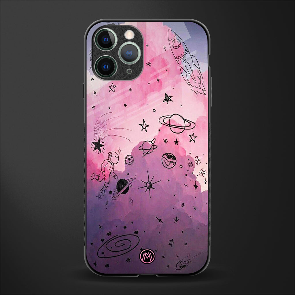 space pink aesthetic glass case for iphone 11 pro max image