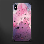 space pink aesthetic glass case for iphone xs max image