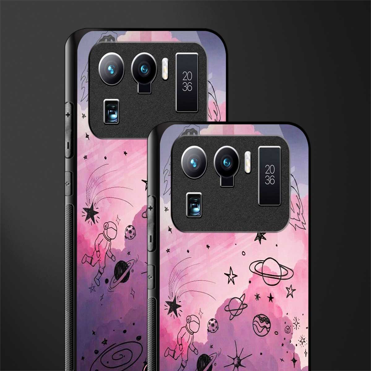 space pink aesthetic glass case for mi 11 ultra 5g image-2