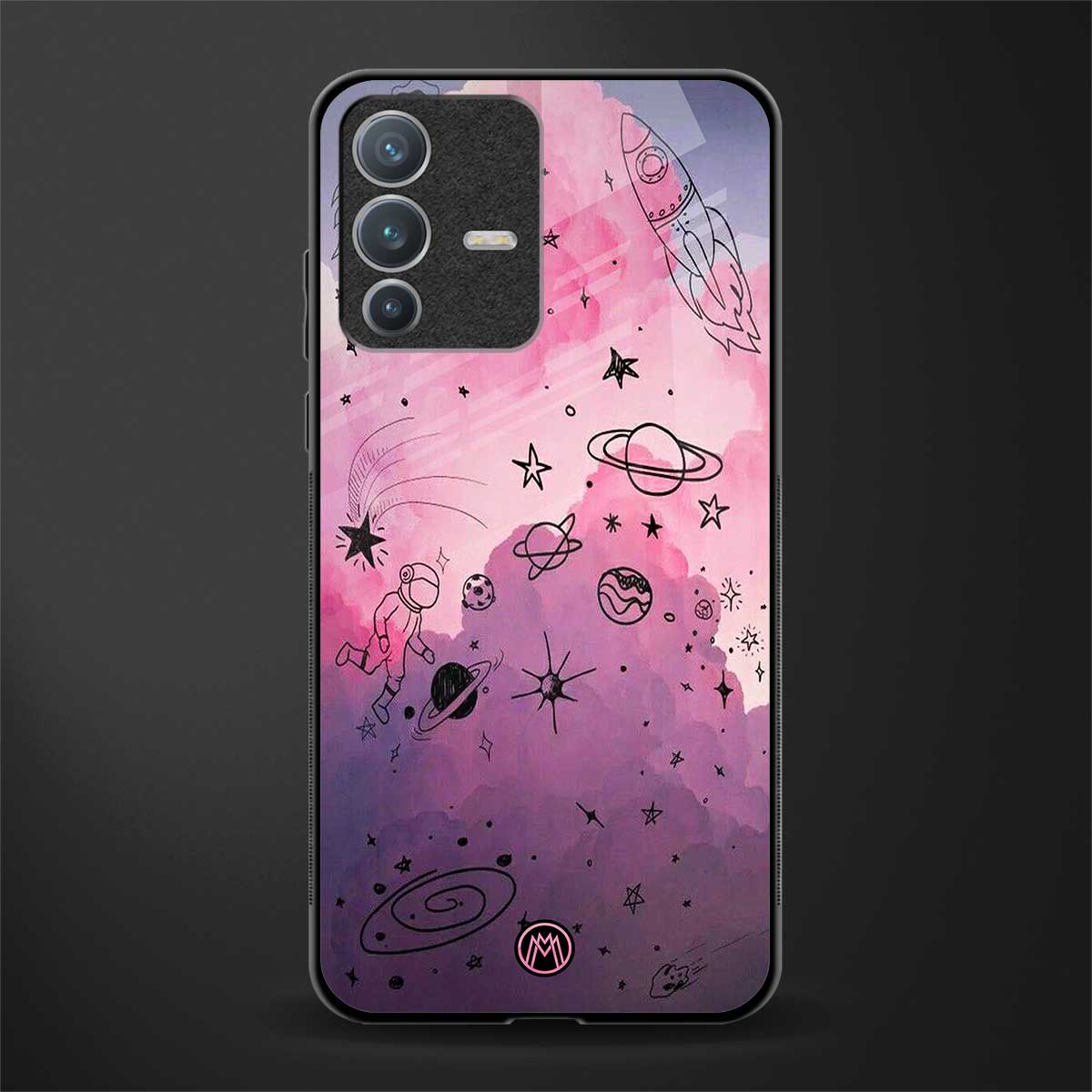 space pink aesthetic glass case for vivo v23 pro 5g image