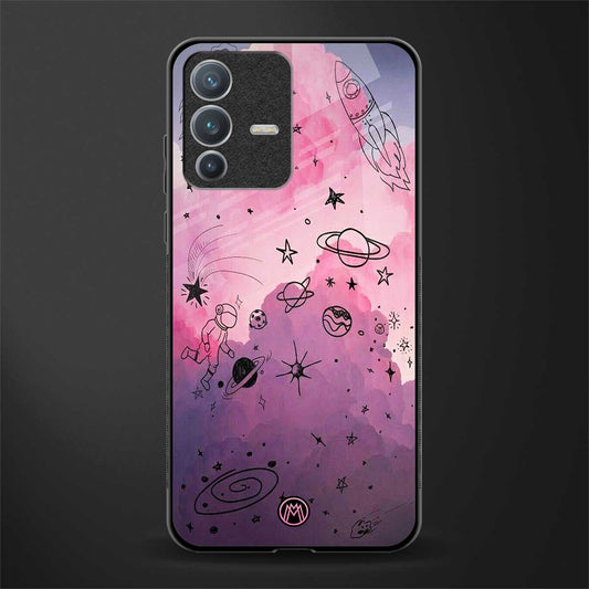 space pink aesthetic glass case for vivo v23 pro 5g image