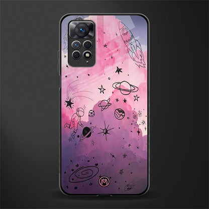 space pink aesthetic back phone cover | glass case for redmi note 11 pro plus 4g/5g