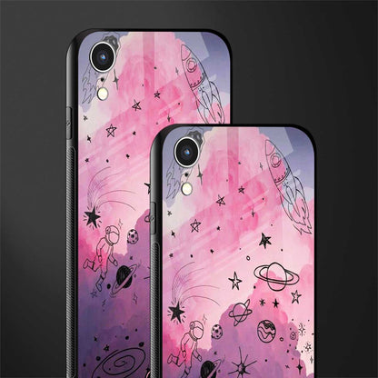 space pink aesthetic glass case for iphone xr image-2