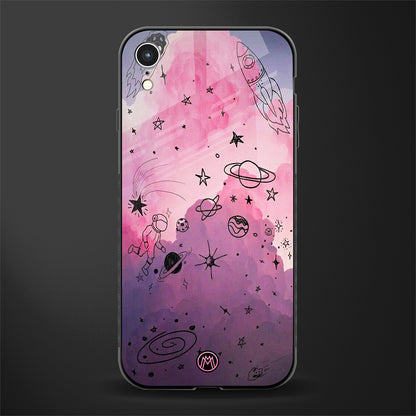 space pink aesthetic glass case for iphone xr image