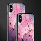 space pink aesthetic glass case for iphone xs image-2