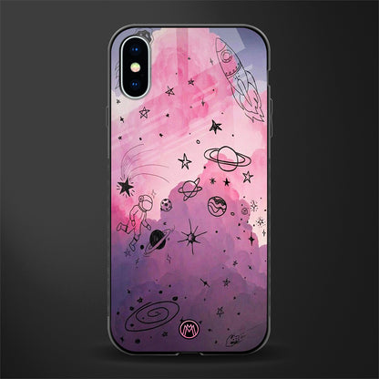 space pink aesthetic glass case for iphone x image