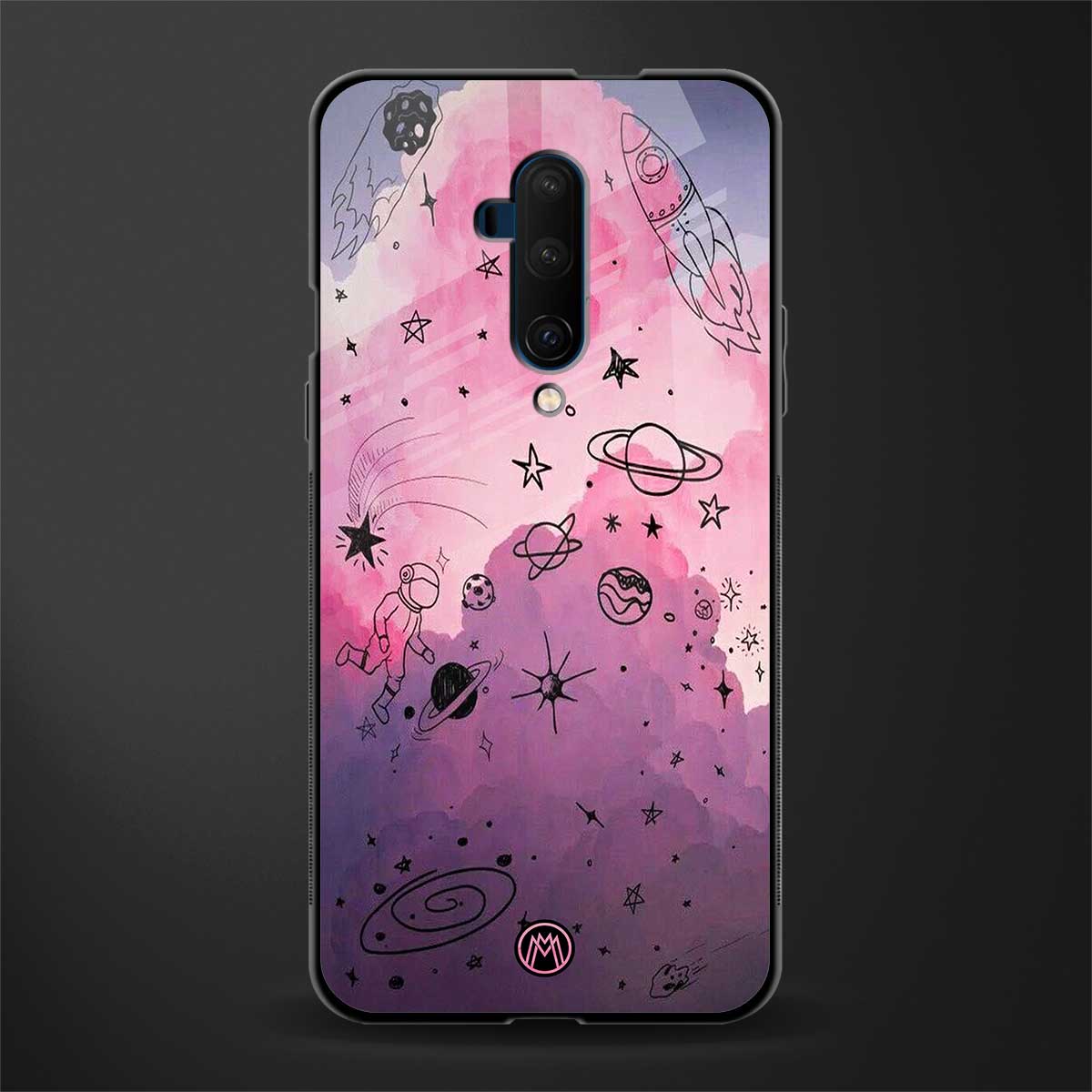 space pink aesthetic glass case for oneplus 7t pro image