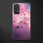 space pink aesthetic back phone cover | glass case for samsung galaxy a13 4g