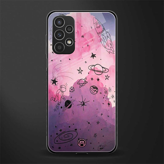 space pink aesthetic back phone cover | glass case for samsung galaxy a13 4g
