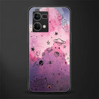 space pink aesthetic back phone cover | glass case for oppo f21 pro 4g
