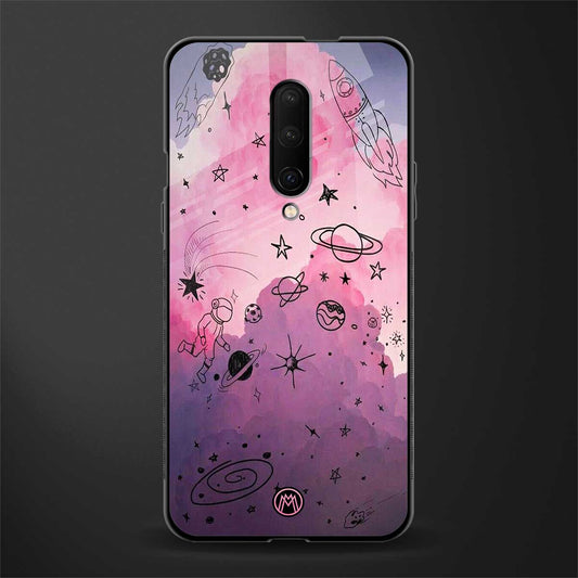 space pink aesthetic glass case for oneplus 7 pro image