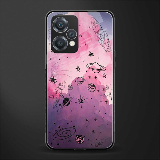 space pink aesthetic back phone cover | glass case for oneplus nord ce 2 lite 5g