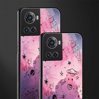 space pink aesthetic back phone cover | glass case for oneplus 10r 5g