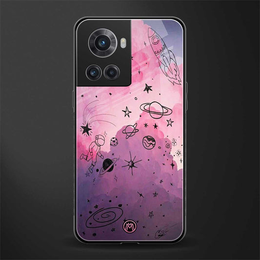 space pink aesthetic back phone cover | glass case for oneplus 10r 5g