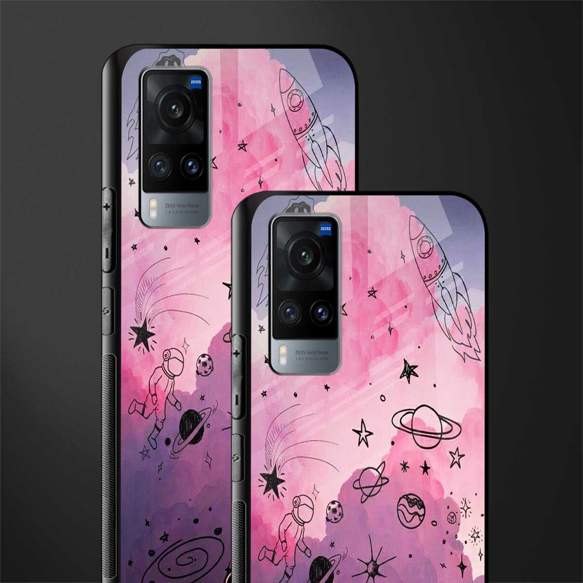space pink aesthetic glass case for vivo x60 image-2
