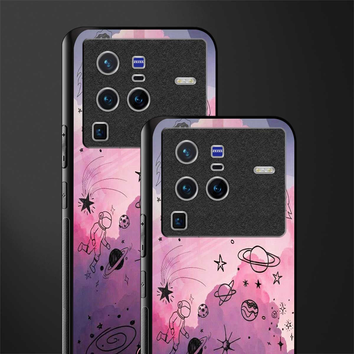 space pink aesthetic glass case for vivo x80 pro 5g image-2