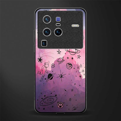 space pink aesthetic glass case for vivo x80 pro 5g image