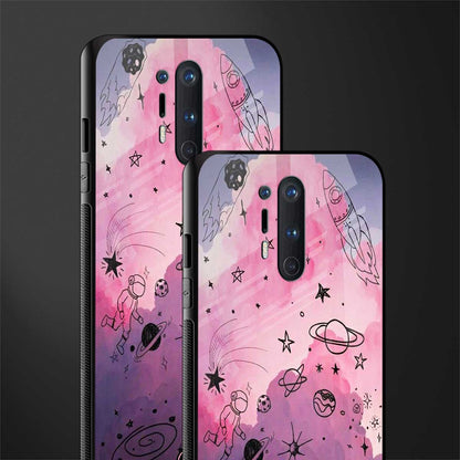 space pink aesthetic glass case for oneplus 8 pro image-2