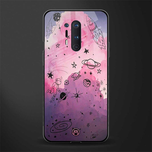 space pink aesthetic glass case for oneplus 8 pro image