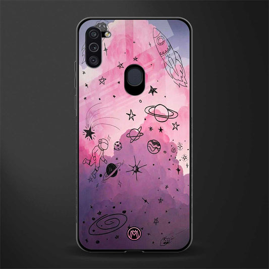 space pink aesthetic glass case for samsung a11 image