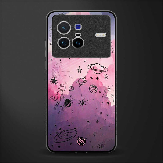 space pink aesthetic glass case for vivo x80 image