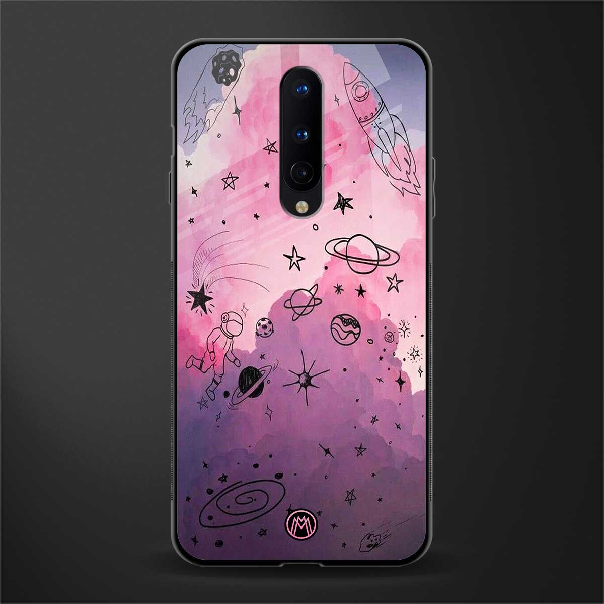 space pink aesthetic glass case for oneplus 8 image