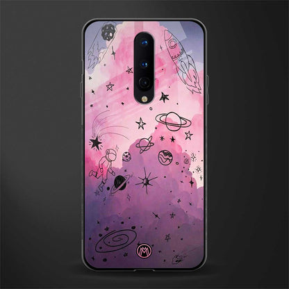 space pink aesthetic glass case for oneplus 8 image