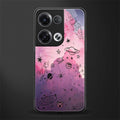 space pink aesthetic back phone cover | glass case for oppo reno 8