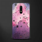 space pink aesthetic glass case for oneplus 6 image