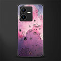 space pink aesthetic back phone cover | glass case for vivo y22