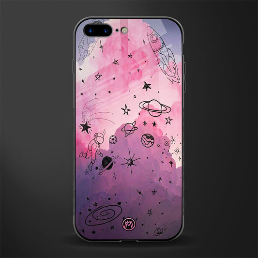 space pink aesthetic glass case for iphone 7 plus image