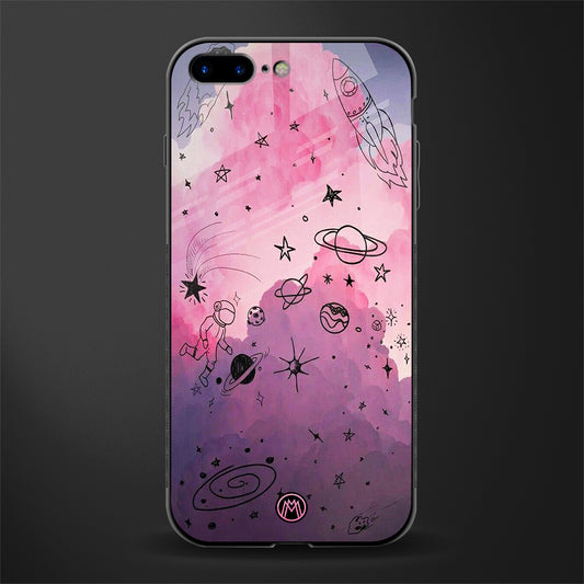 space pink aesthetic glass case for iphone 8 plus image