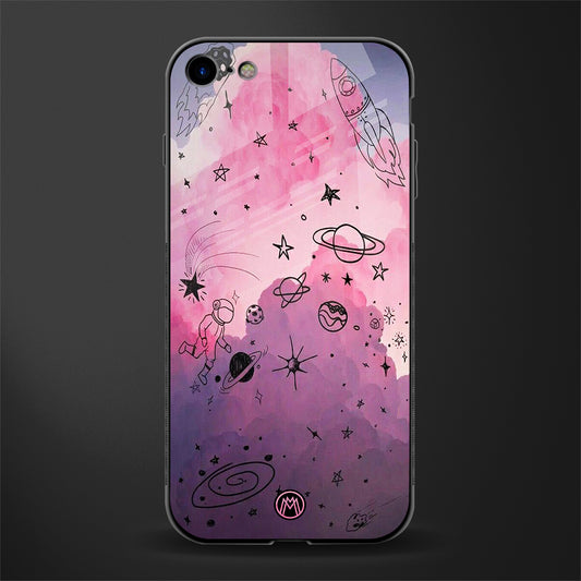 space pink aesthetic glass case for iphone 7 image