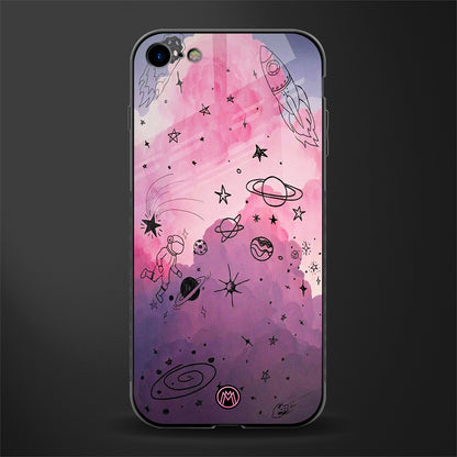 space pink aesthetic glass case for iphone se 2020 image