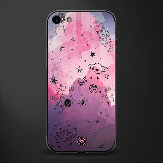 space pink aesthetic glass case for iphone se 2020 image
